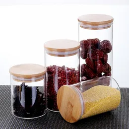 MEETOZ Set di 3 barattoli da 750 ml in vetro con coperchi in