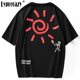 カジュアルルースプリントメンズTシャツオリジナル面白い夏特大カップルストリートヒップホップティートップShalfスリーブティー