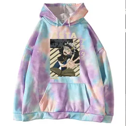 3D Hoodies Women/Men Fashion Long Sleeve Black Clover Hooded Sweatshirt Anime Asta Print Tiedye Hoodie Cotton Men Hoodies Y0816