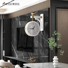 MEISD Hanging 3D Rotating Wall Clock Resin Double Sided Wall Watch Home Bird Decor Living Room Silent Horloge 210724