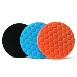 3pcs 7 Inch 180mm Buffing Sponge Polishing Disc Hexagonal Design Foam Abrasive Pad For Car Polisher Sanding Buffing Waxing