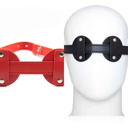 Nxy Sex Adult Toy Head Bondage Leather Belt Blindfold Eye Mask Slave Bdsm Fetish Toys for Couples Restraints Cosplay Erotic Tools 1225