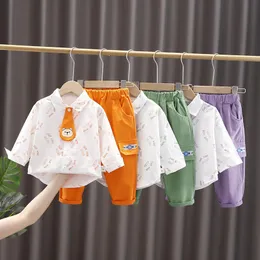 ملابس مجموعات 2 قطعة / مجموعة الخريف عارضة طفل لطيف ملابس طويلة الأكمام قمصان عمومة الأطفال بوتيك الاطفال روبا