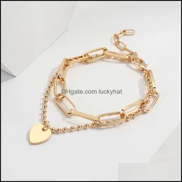 Jewelryhip Hop Chunky grosso cor coreano amor amor pingente pulseiras retro link cadeias coração pulseira feminina cintura jóias link de presente, cadeia