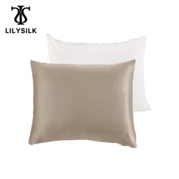 LilySilk Pillowcase 100 Pure Mulberry Silk for Hair with Cotton Underside Natural 19 Momme 40x40cm 50x50cm 1 Pcs 220217