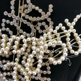 8X3cm Fashion clips metal pin brooches Classic stone or pearls letters hairpins classical women party wedding lovers gift