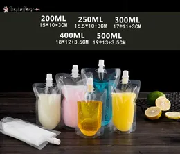 17oz 500 ml Stand-Up Plastic Drink Packaging Bag Spout Pouch voor Drank Vloeistof Juice Melk Koffie 200-500ml By07