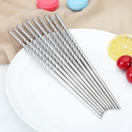 500 Pairs\Pack Stainless Steel Chopsticks Anti-skip Thread Style Durable DH9888