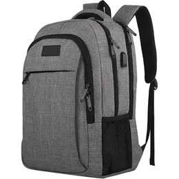 Backpack Travel Laptop Business Antift Crasting Slim прочные ноутбуки с USB-зарядным портом, подходящим для 15,6 дюйма