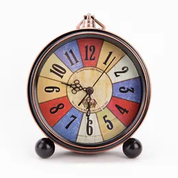 最新のデスク時計、ヨーロッパスタイルのメタルレトロな時計、アメリカの創造的な学生光学性能単純な無声ポインター