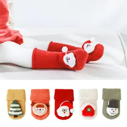 Baby Girl Socks Legginsy dla Noworodka Dziecięca Antkid Boy 2021 Boże Narodzenie Nowy Rok Cartoon Grube Ciepłe Kolano Wysokie pończochy