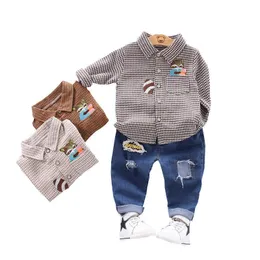 New Spring Barn Mode Kläder Baby Boy Girls Caartoon Shirt Byxor 2st / set Barn Spädbarn Kläder Toddler Casual Sportswear X0902