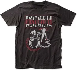 Män T-shirt Social Distortion Ball och Chain Tour monterad Tee Shirts 100% Bomull Mens Tshirt 210629