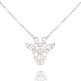 Naszyjniki wiszące kobiety łańcuch naszyjnik geometryczny jeleń różowy złoto do biżuterii ze stali nierdzewnej na szyi przyjacielu