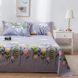 Bettwäsche-Sets, 100 % Baumwolle, Cartoon-Blumen-Bettlaken für Kinder und Erwachsene, Einzelbett, Doppelbett, Bettlaken (kein Fall) XF704-36