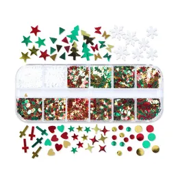 Комплекты для гвоздей 3D Snowflake Sequints для украшения блестящие набор Spistly Diy аксессуары рождественские дизайны модные