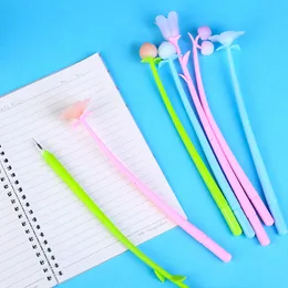 Tulpan Flower Gel Pennor Set Creative Cute Pen School Students Gifts Priser Skrivverktyg 0.5mm Potted Shape Wholesale