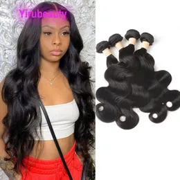 Malaysian Human Hair Body Wave Four Bundles Weaves 10-30inch Pure Color Wholesale Natural Black 4 Pieces