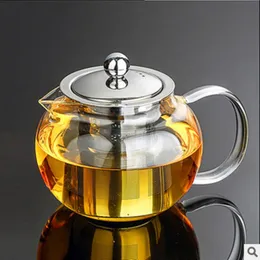 2021 Bästa värmebeständigt glas Tea Potte Flower Tea Set Puer Kettle Coffee Tekanna Bekvämt med Infuser Office Home Teacup