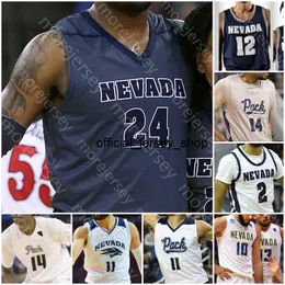 Benutzerdefinierte Nevada Wolf Pack Basketball Jersey NCAA College Johnson Jalen Harris Drew Zouzoua Zane Meeks Reyes K.J. Hymes Robinson McGee-Sitzungen