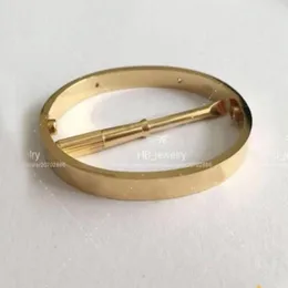 Moda versão alta parafuso de ouro bracelete prego pulseira pulsera braccialetto para homens e mulheres festa casais casamento presente jóias com caixa