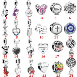 Fits Pandora Charms Bracelet 925 Sterling Silver Black heart high heels cross love string pendant beads Jewelry Making