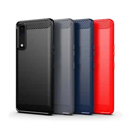 iPhone 15用のカーボンファイバーブラシ付きテクスチャ電話ケースMax LG Velvet Stylo 7 5G K22プラスK42 K52 K62 K92 Samsung S24 Ultra