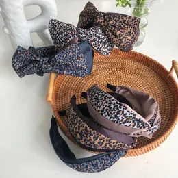 Mode frauen Haarband Big Bowknot Böhmen Leopard Stirnband Erwachsene Zentrum Knoten Kopfbedeckung Mädchen Haar Zubehör