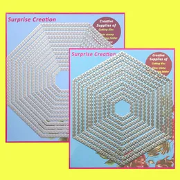 2-set stora skärande dörrar sömnad oktagon hexagon scrapbook cardmaking papper hantverk diy metall stencil överraskning skapande 210702