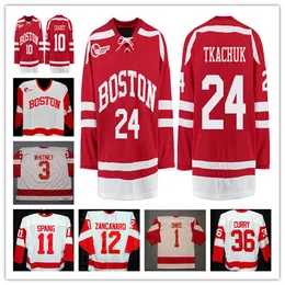 カスタムNCAA BOSTON UNIVERSITY BUホッケージャージーライアンウィー9ジャックエイチェル7チャーリーマカヴォイ3コイル19クレイトンケラー24キースTKACHUK MCBAIN MCLAUGHLIN KRUSE