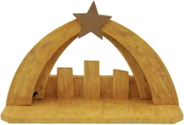 Comfy Hour Faith and Hope Collection Nativity Creche med stjärna på taket, stabilt för julholy Family Figur Set Polyresin H1106