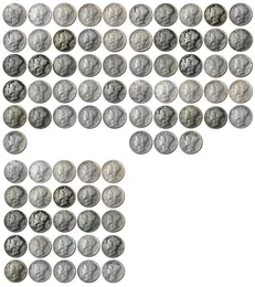 US 1916-1945 PSD 79 Uds cabeza de mercurio diez centavos (Dimes) artesanía copia chapada en plata precio de fábrica bonito accesorios para el hogar moneda