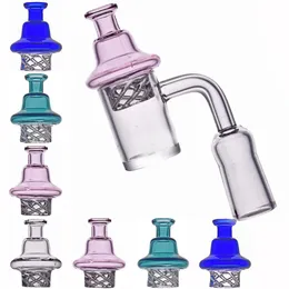 colorful Glass Cyclone Spinning Carb Cap for Quartz Banger Nail domeless Smoking Accessories