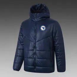 Bosnia-Herzegovina Men's Down hoodie jacket winter leisure sport coat full zipper sports Outdoor Warm Sweatshirt LOGO Custom