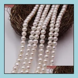 Beaded Necklaces & Pendants Jewelry 9-10Mm White Natural Pearl Necklace 36Cm Bridal Gift Choker Wholesale Of Semi-Finished Products Drop Del