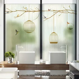 ウィンドウステッカーバルコニー窓の寝室半透明の不透明中国のバスルームリビングルーム自己粘着ガラス箔-07