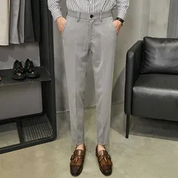 秋冬メンズドレスパンツ事業オフィスソーシャルスーツパンツカジュアルスリムフィットストリートウェアズボンPantalon Homme Classique 210527