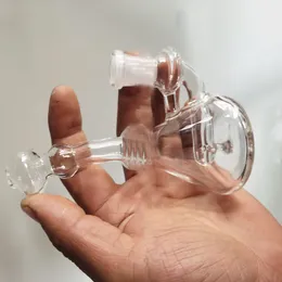 Small glass water bongs mini smoking pipes drop down recycler rigs oil dab beaker bowl downstem bubbler perc 12mm