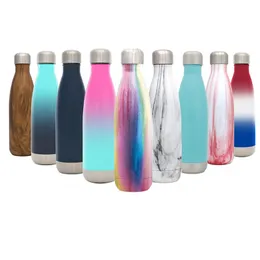 Fashion Movement Veined Water Bottles 500ml Vacuum Coke Mug Stainless Steel Insulation Cup Kitchen Dining Drinkware