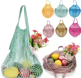 String Bag Reusable Supermarket Grocery Shopping Tote Mesh Net Woven Cotton Fruit Vegetables for DHL Free