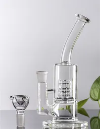 매트릭스 퍼크 유리 물 담뱃대 Dab Rig 수도관 파이프 9" 높이 5mm 두꺼운 봉, 머리가 좋은 그릇 또는 뱅어 오일 굴착 장치 버블러