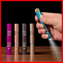 New Creative Flashlight USB Rechargeable Electric Heating Wire Lighter Personalized Metal Flashlight Windproof Cigarette Lighter