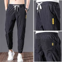 Varsanol Spring Mens Pants Breathable Joggers Trousers Fashion Streetwear Full Length Pencil Nylon Oversized 28-38 210715