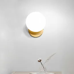 Nordic Led Wall Moon Lamp Iron Modern Decorative Stairs Led Light Home Bedside Round Glass Wall Lights Wood Applique Murale E27 210724