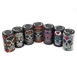 2021 Herb Grinder Plast Pressed Tvåskikt Tobaksburkar Mode Ghost Head Bag Blomma Leaf Tobacco Box Tobacco Rökning Set Grinder