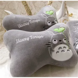 2 sztuk / zestaw Cartton Totoro Cat Car Headrest Neck Seat Poszewka Poduszka Poduszka Poduszka Stuped Poduszka 211203