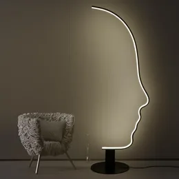 Floor Lamps Italian Designer Creative Personality Living Room Sofa Bedroom Study Modern Simple Art Face Lamp Light Stand Corner LED