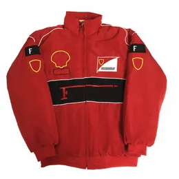 2023 New F1 Racing Suit Jackets Fórmula 1 Retro College Style European Windbreaker algodão Casaco de algodão completo Bordado