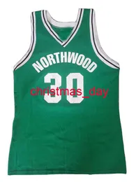 Zszyta niestandardowa koszulka koszykówki Northwood Northwood #30 Green White All Stars 80s Basketball Jerseys XS-6xl