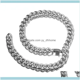 Correntes pingentes de joalheria de joalheria chique em colar de corrente de cadeia de a￧o inoxid￡vel para homens figaro link j￳ias de moda por atacado 15mm 18-40i